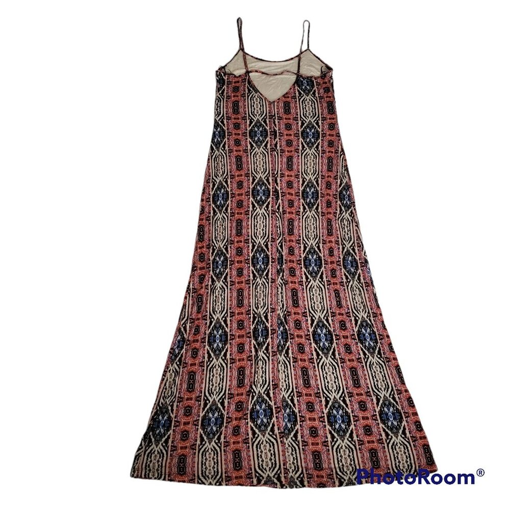 Forever 21 Women's Multicolor Aztec Print Spaghetti Strap Maxi Dress Size Large - Picture 3 of 11